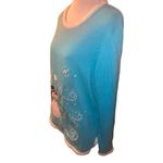Quacker Factory The  Blue Long Sleeve Light Up Long Sleeve Sweater Size Photo 5