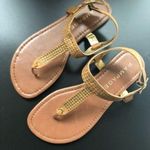 Rampage  Women's Brown and Gold Flat Buckle Sandals Size 7 Photo 2