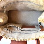 Brighton Interlok Dune Straw Leather Satchel Handbag Purse Double Handle Pocket Photo 5