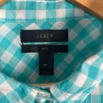 J.Crew  Women's Shirt Size 14 Boy Fit Button Down Oxford Blue White Gingham Photo 1