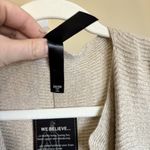 Marla Wynne Tan Boxy Cardigan Poncho Open Front w Pockets Size 2x/3x Linen Blend Photo 4