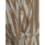 Lou & grey for Loft Brown Sugar Cream Ikat Self Tie Romper Womens Size XL Photo 4