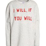 Zoe Karssen KARSSEN “I Will, If You Will” Boyfriend Oversized Grey Graphic Sweatshirt NEW Photo 0