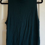 American Eagle  | Dark Green Ribbed Soft & Sexy Mock Neck Tank Top Size Large Photo 0