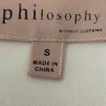 Philosophy Light Ivory Lace Cap Sleeve Pleated Neckline Blouse | Size M White Size M Photo 4