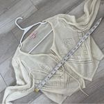 Xhilaration Crop Cardigan vintage womens Cream (large) lightweight pointelle Photo 2