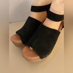 Musse & Cloud Black suede platform espadrille Wedge Sandals size 9 Photo 13