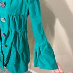 Judith March Whimsical vibrant green  coat Measure Like Small Satin lined Boho Photo 4