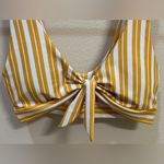 Mustard White Tie Bikini Top Women's Sz Small Gold Photo 1
