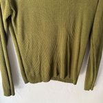 Valerie Stevens  Vintage Green Ribbed Silk Turtleneck Sweater L Preppy Old Money Photo 2