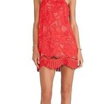 Lovers + Friends NWOT Caspian red lace over lay mini Shift Dress size Small Photo 0