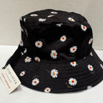 Alice + Olivia Alice Olivia Daisy Reversible Bucket Hat Black White Floral Cotton Photo 0