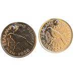 Queen Elizabeth II New Zealand Penny Gold Plated Earrings Gold Photo 2