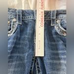 Miss Me  Signature Cuffed Capri Distressed Jeans Size 26 Low Rise EUC Bling Photo 12