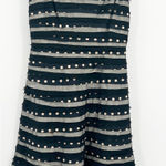 BCBGMAXAZRIA Womens Y2K Polka Dot Silk Striped Tulle Party Dress Size 4 Black Photo 0