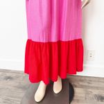 [Tabitha Brown x Target] Pink Red Colorblock Ruffle Hem Maxi Dress Size Medium M Photo 6