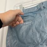 Giordano Size 26 Light Blue Metallic Low Rise Skinny Tapered Jeans Photo 6