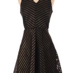 Anthropologie Mossimo A Line Metallic Gold Chevron Sleeveless Fit and Flare Mini Dress Photo 0