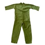 Offon Olive Green Linen Cropped Jumpsuit Photo 4