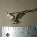Eagle Flying Pendant 18 Inch Necklace Avon Gold Tone Cuban Style Chain Vintage Photo 4