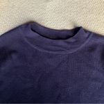 ZARA Knit Mock Neck Striped Navy Blue & White Heavyweight Knit Sweater Size M Photo 2
