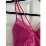 Escante Pink Lingerie Medium Babydoll Sheer Lace Full Cup Support Sexy Chemise Photo 1