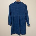 Madewell  denim babydoll shirt dress indigo plaid blue size xs Photo 6