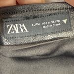 ZARA  Faux Leather Corset Top Belted Moto Style Black Women M NWOT Photo 1