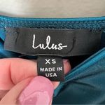 Lulus Forever Your Girl Teal Blue Satin Bodycon Dress Extra Small Mini Dress Photo 4