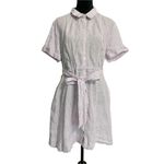 Hill House  Size Large Linen The Laura Dress Lilac Stripe $165 Photo 1
