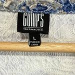 Gumps San Francisco Floral Embroidered Button Jacket Sz L Studded Artsy Career Blue Size L Photo 2