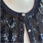 Tommy Hilfiger Black Cropped Sequin Jacket Photo 3