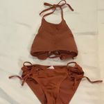 Xhilaration Crochet Halter Two Piece Bikini S Boho Vacation Coquette Festival Photo 0