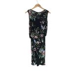 Fuzzi Bouquet Floral Hummingbird Print Sleeveless Tulle Jersey Sheath Dress Black Size M Photo 2