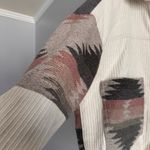 Listicle Aztec Corduroy Jacket Cream/Pink/Gray Small White Photo 2