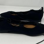 American Eagle Black Lace Up Pointed Toe Flats Size 6 Faux Suede Photo 8