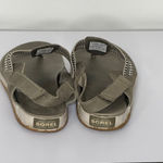 Sorel Women's Out N About Plus Leather Green Flats Sandals Size 7 Photo 2