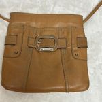 Tignanello Tan Leather Crossbody Bag with Silver Buckle Photo 0