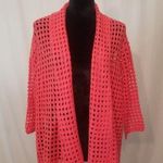 Jessica London  crocheted Cardigan in Coral Photo 0