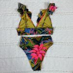 Aerie Ruffle Longline Floral Bikini Top and High-waist Bottoms Photo 3
