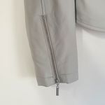 The Limited  Faux Leather Zip Moto Jacket Light Grey Size S Photo 5