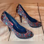 Betsey Johnson Betsy Johnson Rosy II Satin Shoes Pumps Size 8.5M Floral Navy D’orsat Heels Photo 0