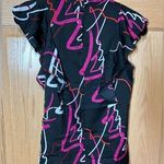Worthington Ladies Small Black Short Sleeve Blouse Ruffles Ribbon Fun NWT Photo 0