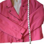 Anthropologie  Dolan Slim Ultra Pink Cropped Moto Jacket Size XL Photo 7