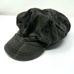 Black denim page boy cap, unisex, one size Photo 1