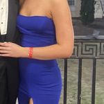 Blue Formal Strapless Dress Photo 0