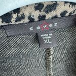 Fever Y2K Leopard Print Long Line Cardigan Duster Ruffled Collar Pockets Size XL Tan Photo 5