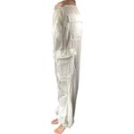White Fox White High Waisted Drawstring Windbreaker Cargo Jogger Pants Size XS Photo 1