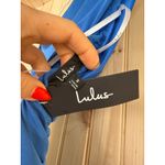 Lulus NWT  Brilliant Elegance Blue Off-the-Shoulder Backless Maxi Dress Party M Photo 7