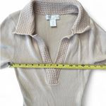 Caroline Constas Ribbed Knit Midi Dress Cream Tan Size M Photo 3